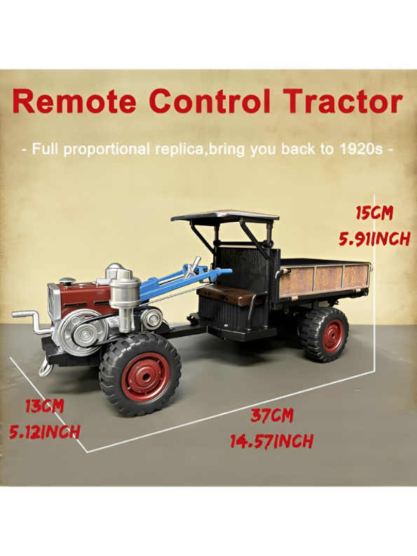 RC Farm Tractor with Detachable Trailer – Realistic Vintage Retro Agricultural Vehicle MD590.