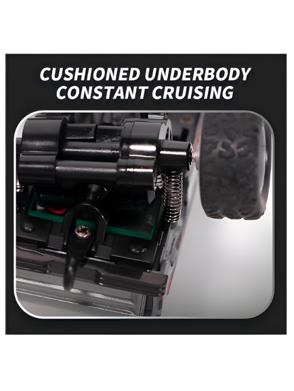 RC Monster Truck with Detachable Camper Caravan Trailer 1:64 Scale Grey with Acrylic Display Case MD571.