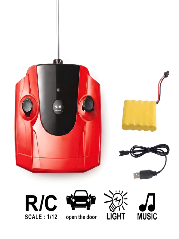 RC Off-Road SUV Model, 1:12 Scale Radio Controlled Car with Sound, Light, and Opening Doors TV636