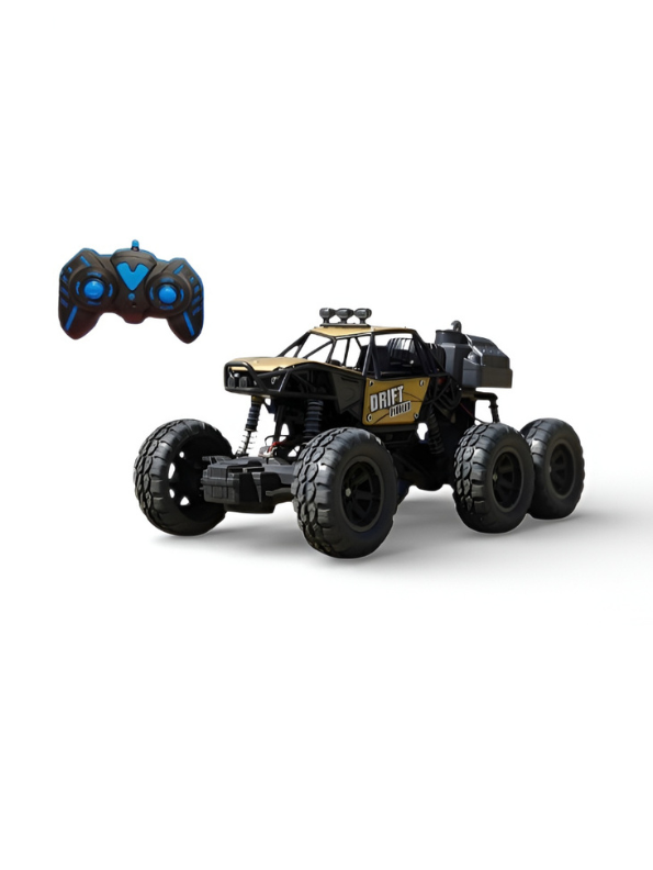 RC Rock Crawler Monster Truck 6-Wheel Drive 1:18 Scale Metallic Gold.