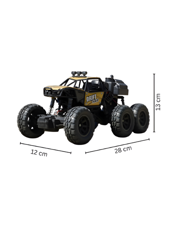 RC Rock Crawler Monster Truck 6-Wheel Drive 1:18 Scale Metallic Gold.