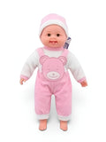 Realistic Baby Doll in Soft Pink Bear Overalls & Matching Beanie LMI7709.