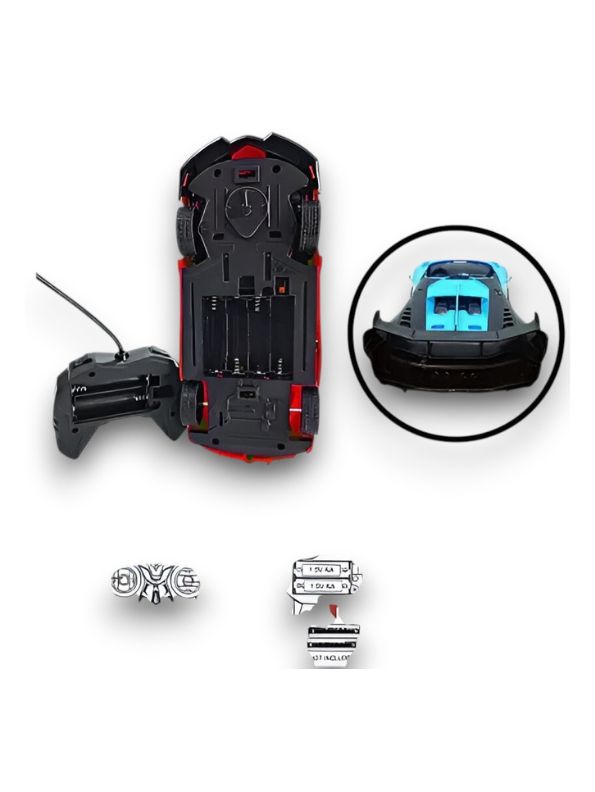 Red - Bugatti 62 – High-Speed Remote Control Stunt Racing Car for Kids - MD2091