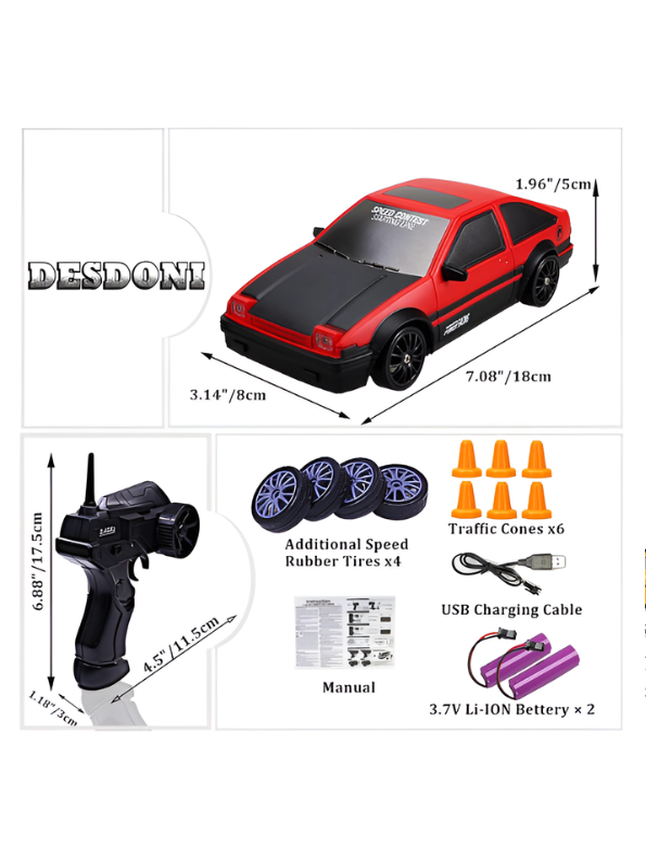 Red High-Speed Crash-Resistant Stunt Racing Car LMI16860.