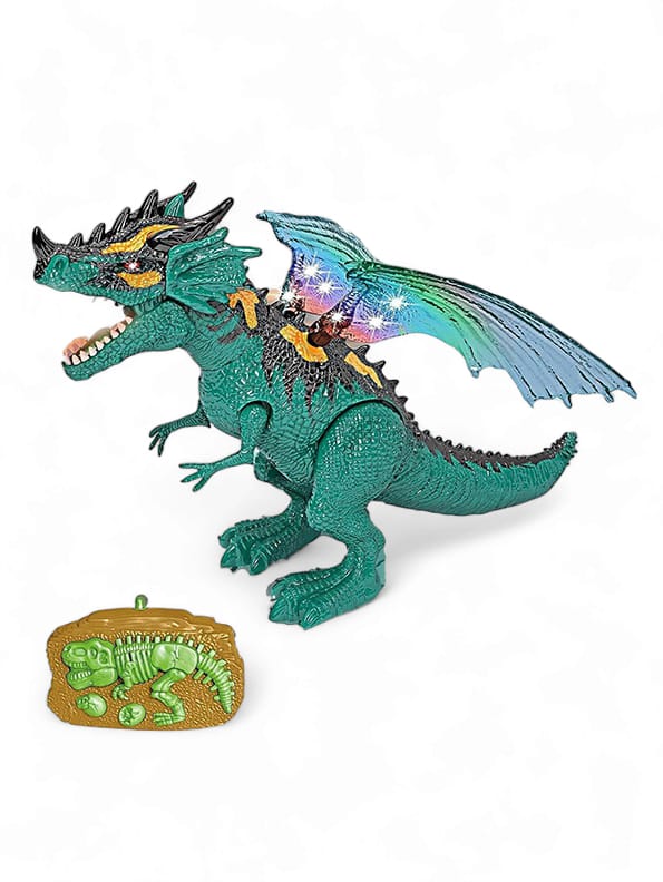 Remote Control Dinosaur Robot Toy For Kids - Green (L-102) - Toyloft