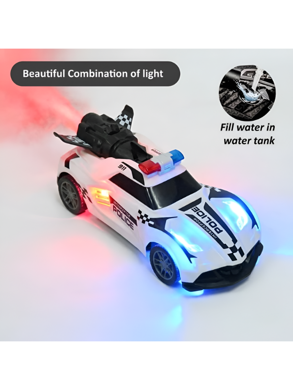 Remote Control Police Car - Rechargeable High-Speed RC Toy with Spray Effect TV7275