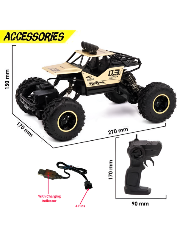 Remote Control Rock Crawler 1:16 Scale – 4x4 Off-Road RC Buggy Car with Alloy Body TV1351