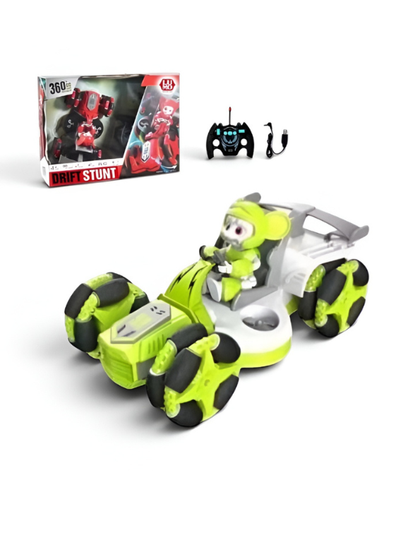 Remote Control Stunt Car with 360° Rotating Drift Action & Mecanum Wheels Green NX15509.