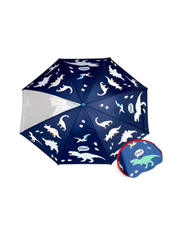 Reptozone - Dinosaur & Reptile Print Kids Umbrella - 50cm Cute & Colorful Rain Protection NOV9853.