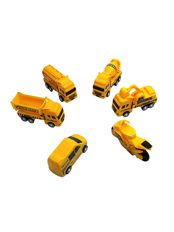 Road Rockers Construction Vehicles Pack Of 6 - Yellow (L-7) - Toyloft
