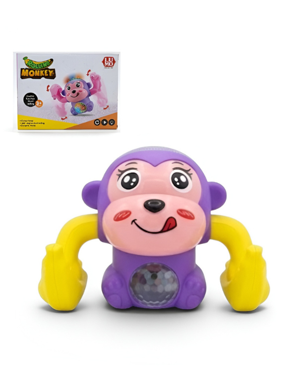 Rolling Monkey Musical Toy for Toddlers – 360° Rotating Tumble Toy LMI13623.
