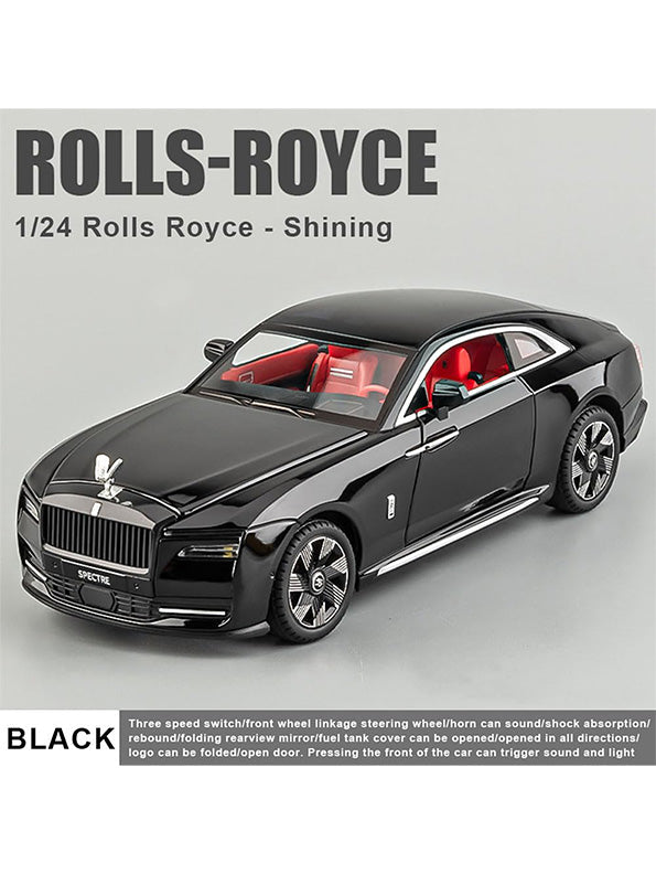 Rolls Royce Ghost Coupe Model Diecast Car Scale 1:24- Black (TM-AG-24) - Toyloft
