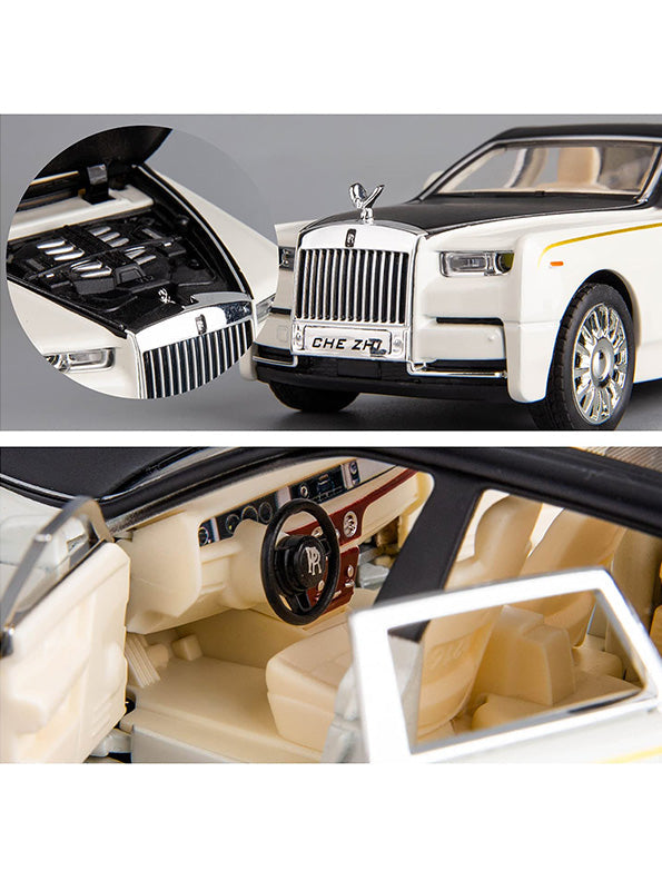 Rolls Royce Phantom Diecast Metal Modal Car Scale 1:32 - White Medium Size (L12-81) - Toyloft