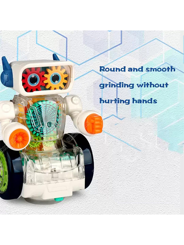 Rotating Robot Gear Toy For Kids - White (MS-S-24) - Toyloft