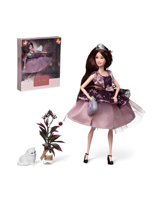 Royal Princess Doll – Fashion Doll with Purple Sequin Ballgown & Accessories NX12662.