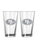 San Francisco 49ers Glass Pint Frost Design 2 Piece Set-0