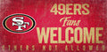 San Francisco 49ers Wood Sign Fans Welcome 12x6-0