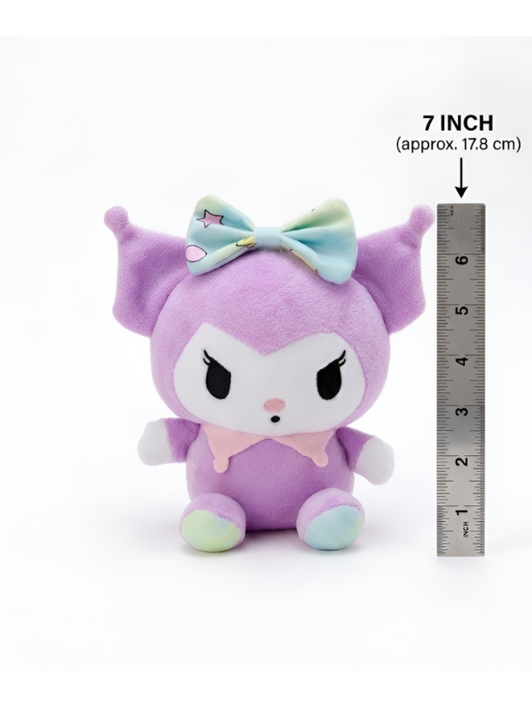 Sanrio Kuromi 7-Inch Purple Pastel Plush – Celestial Star Bow Edition Soft Toy for Kids and Collectors ST16626