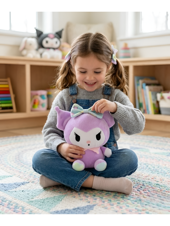 Sanrio Kuromi 7-Inch Purple Pastel Plush – Celestial Star Bow Edition Soft Toy for Kids and Collectors ST16626