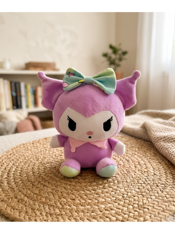Sanrio Kuromi 7-Inch Purple Pastel Plush – Celestial Star Bow Edition Soft Toy for Kids and Collectors ST16626