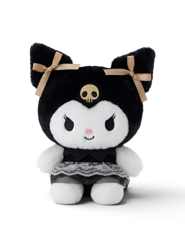 Sanrio Kuromi Plush Toy – 8-Inch Collectible Stuffed Animal with Lace Dress & Bows ST13979