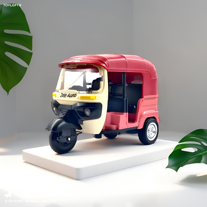 Set of 6 Miniature Auto-Rickshaw Models – Colorful Die-Cast Tuk Tuk Toy Collection for Kids & Collectors NX16101