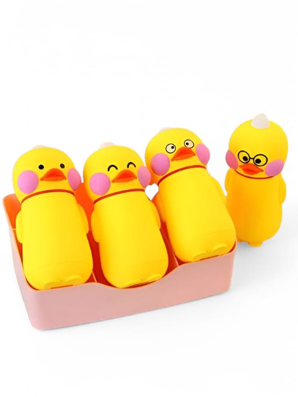 Shy Duck - QuackSip  – Adorable Duck Glass Water Bottle for Kids | Cute & Eco-Friendly Leakproof Bottle - NS557