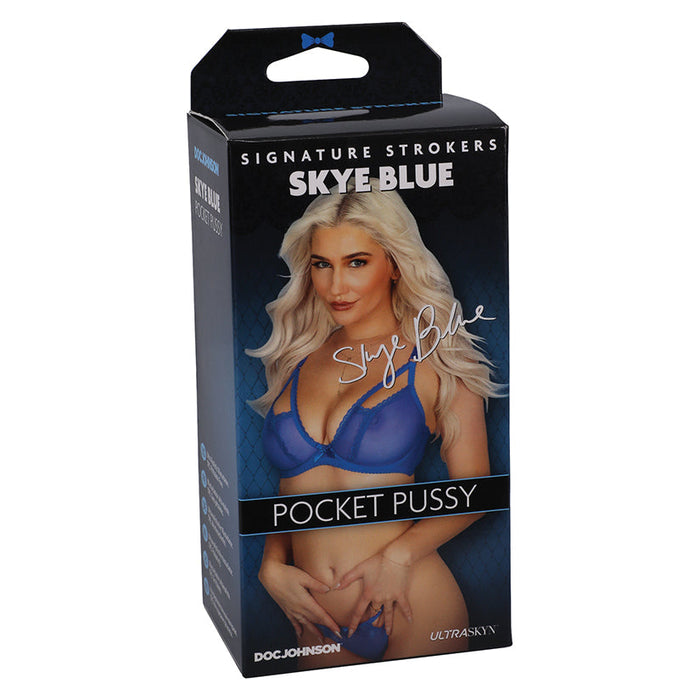 Product packaging for 'Pocket Pussy' by Signature Stokers in Skye Blue color.