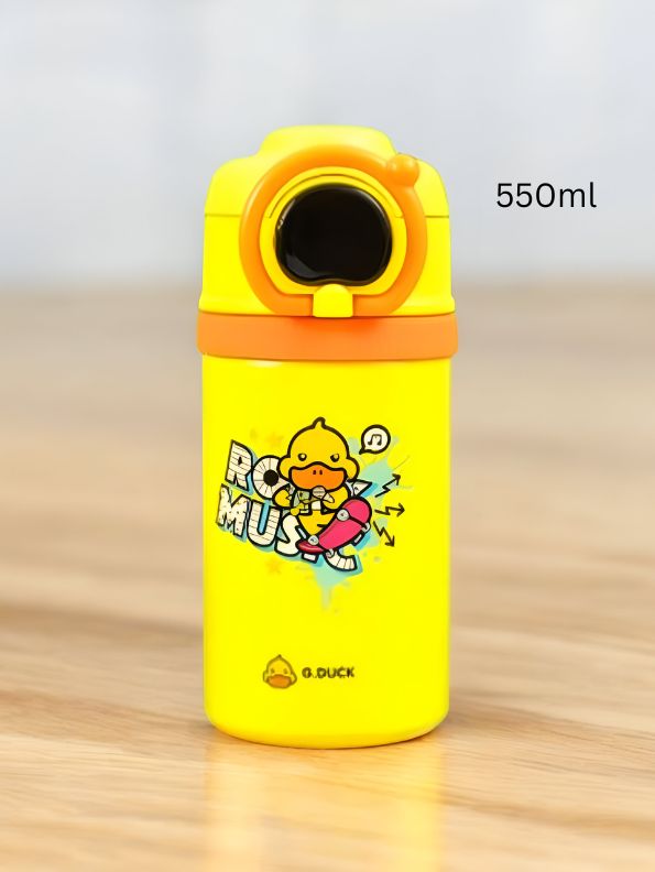 Skaterquack - DuckySip - Cute Duck Water Bottle for Kids | 550ml with Temperature Display | BPA-Free & Leakproof NOV8342.