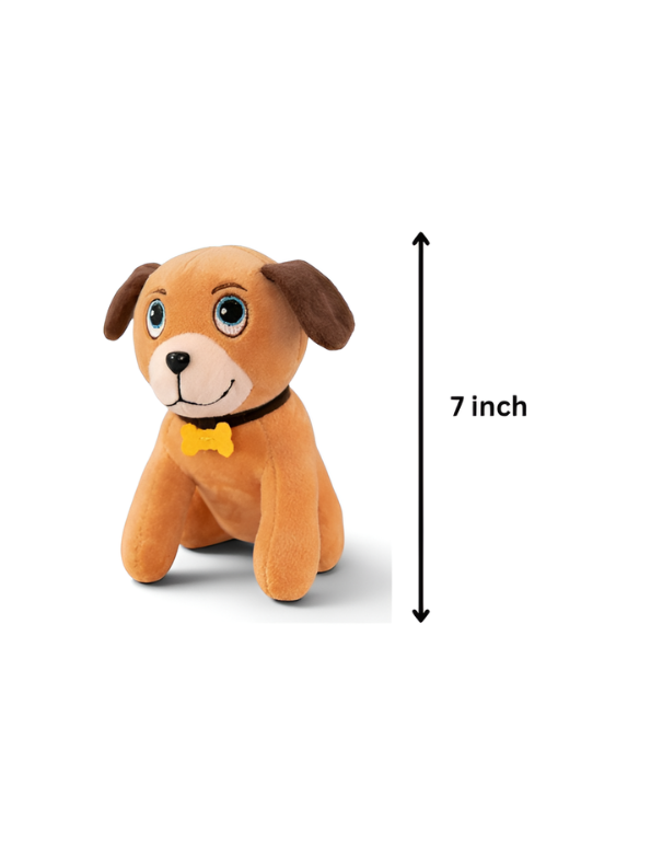 Small Dog Plush Toy 7-Inch – Stuffed Puppy with Bone Collar for Kids & Collectors ST11574