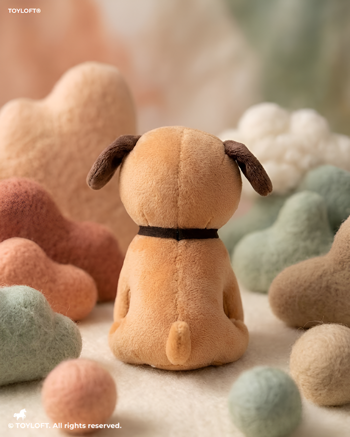 Small Dog Plush Toy 7-Inch – Stuffed Puppy with Bone Collar for Kids & Collectors ST11574