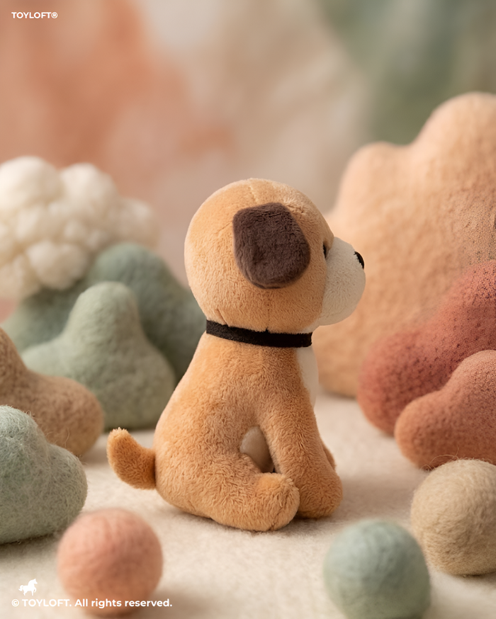 Small Dog Plush Toy 7-Inch – Stuffed Puppy with Bone Collar for Kids & Collectors ST11574