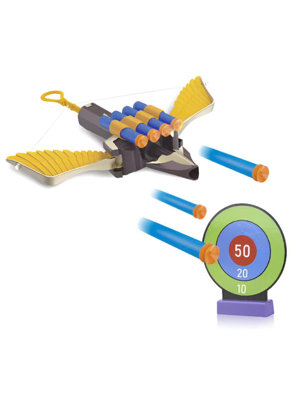 Soft Bullet Angel Bow Gun Toy with 10-Piece Target Set – Safe Foam Dart Blaster Bow & Arrow Game for Kids LMI16844