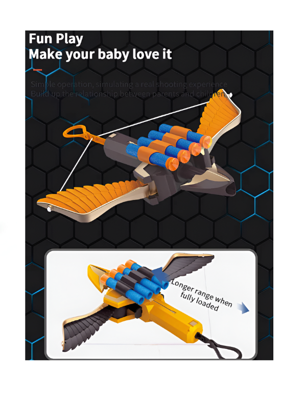 Soft Bullet Angel Bow Gun Toy with 10-Piece Target Set – Safe Foam Dart Blaster Bow & Arrow Game for Kids LMI16844