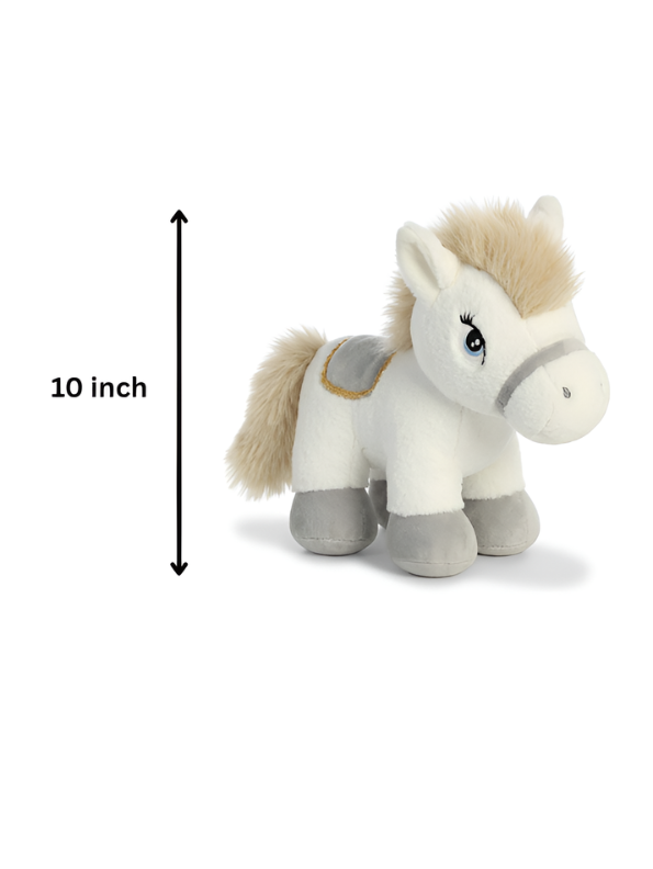 Soft Plush White Horse Stuffed Animal – 10-Inch Collectible Pony Toy for Children, High-Quality Cuddly Gift ST16766