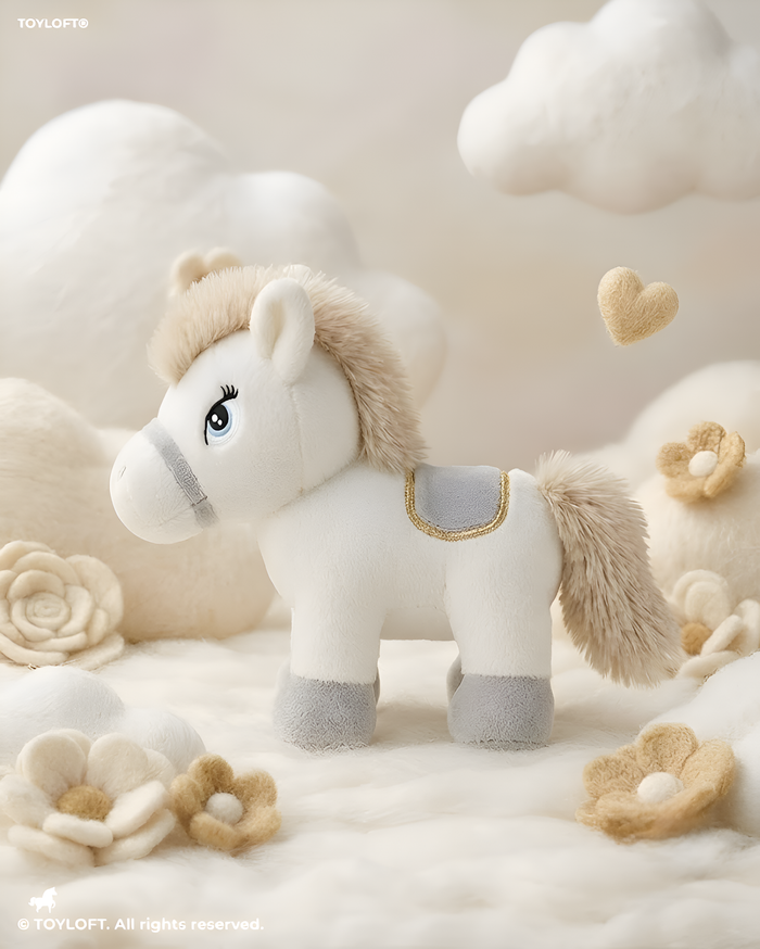 Soft Plush White Horse Stuffed Animal – 10-Inch Collectible Pony Toy for Children, High-Quality Cuddly Gift ST16766