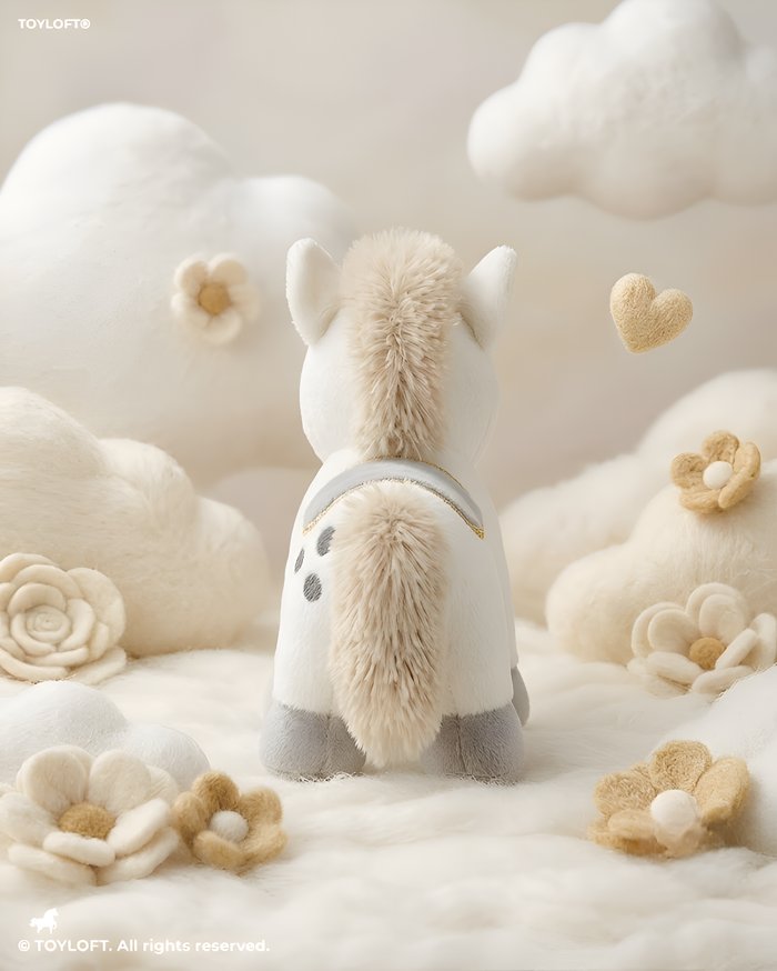 Soft Plush White Horse Stuffed Animal – 10-Inch Collectible Pony Toy for Children, High-Quality Cuddly Gift ST16766