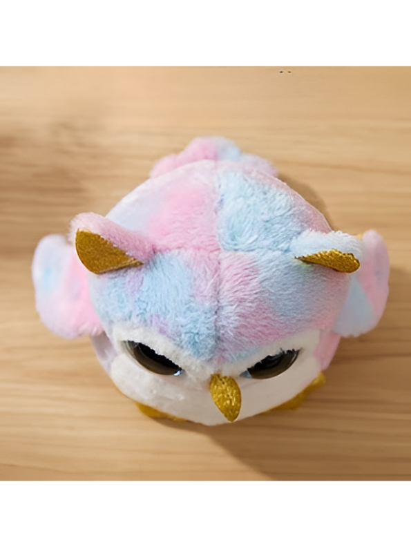 Sparkle-Eyed Pastel Owl Stuffed Animal – 8-Inch Tie-Dye Plush Toy for Kids and Collectors ST16399