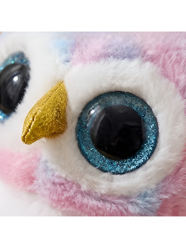 Sparkle-Eyed Pastel Owl Stuffed Animal – 8-Inch Tie-Dye Plush Toy for Kids and Collectors ST16399
