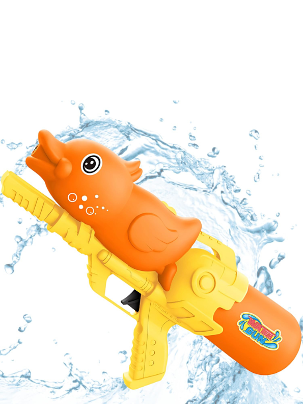 SplashMax – 300ml High-Pressure Water Gun | Large Tank Holi Pichkari for Kids Orange LMI14338.