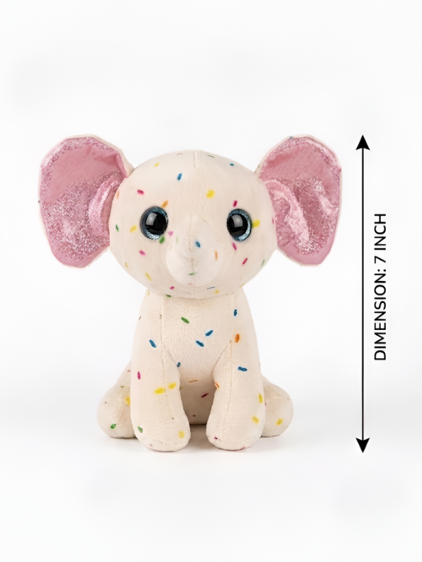Sprinkles the Elephant Plush | Cream 7-Inch Soft Stuffed Animal ST16790