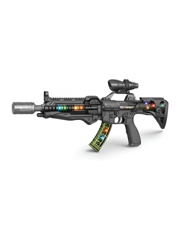 Super  Electronic Toy Gun for Kids with Spray Smoke & LED Lights MD317.