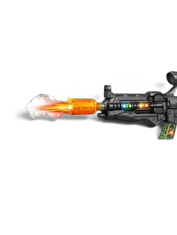 Super  Electronic Toy Gun for Kids with Spray Smoke & LED Lights MD317.