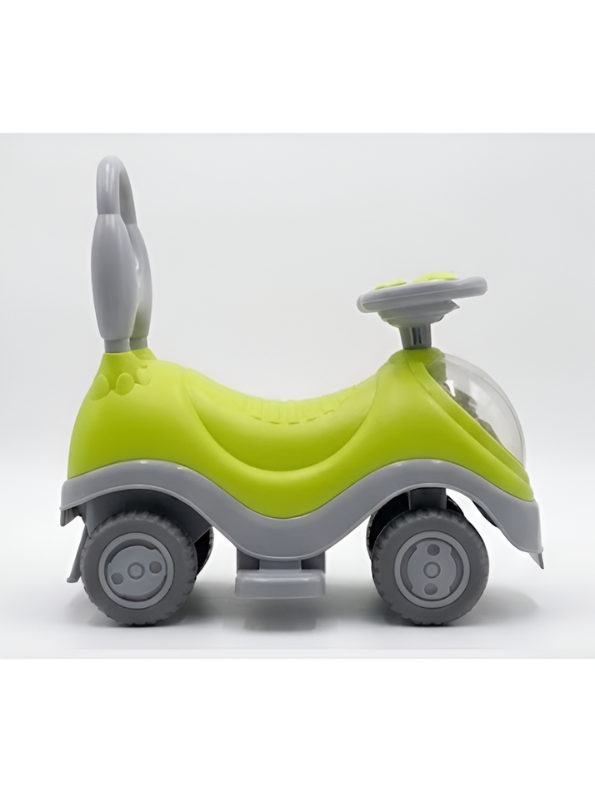 Superhero Ride-On Push Car with Music, Steering Wheel & Backrest Support Handle (Grey & Green) LMI8649