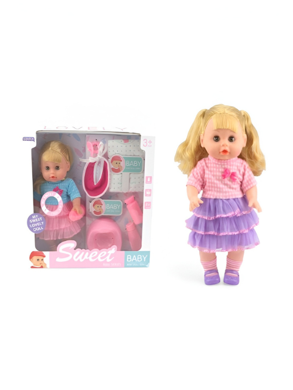 Sweet Baby Doll Playset – Realistic Blonde Baby Doll MD2922.