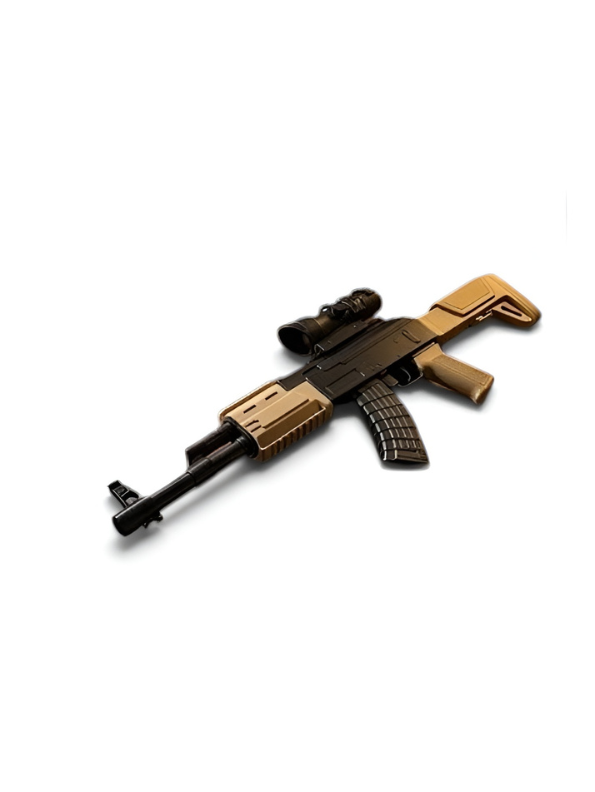 Tactical AK Assault Rifle Toy Gun (50cm) with Scope & Realistic Wood Texture Finish TV5698