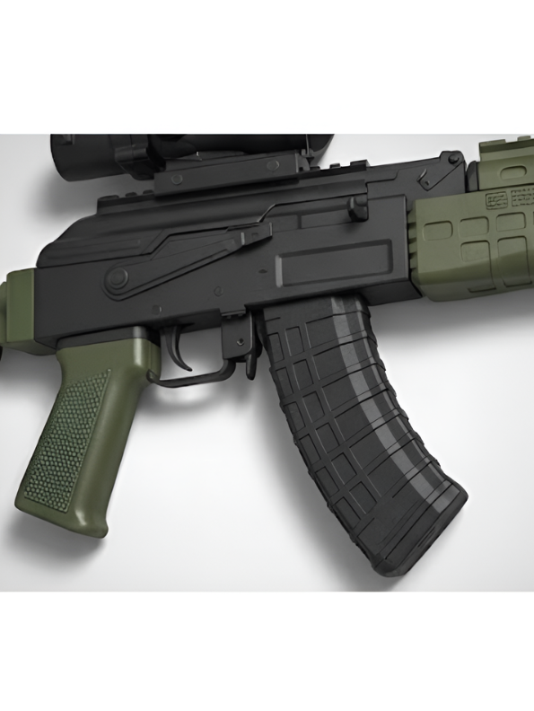 Tactical AK Assault Rifle Toy Gun (50cm) with Scope & Realistic Wood Texture Finish TV5698