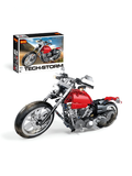 Tech-Storm Motorcycle Building Set – 573 PCS Realistic Red Chopper Model Kit for Kids & Adults TV5101.