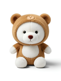 Teddy Bear in Brown Animal Hoodie – 8-Inch Premium Plush Ultra-Soft Stuffed Toy for Kids and Collectors ST13209
