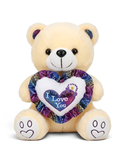 Teddy Bear with Glitter Heart - Soft White Stuffed Animal 8 Inch Perfect Gift for Kids and Toddlers ST16671